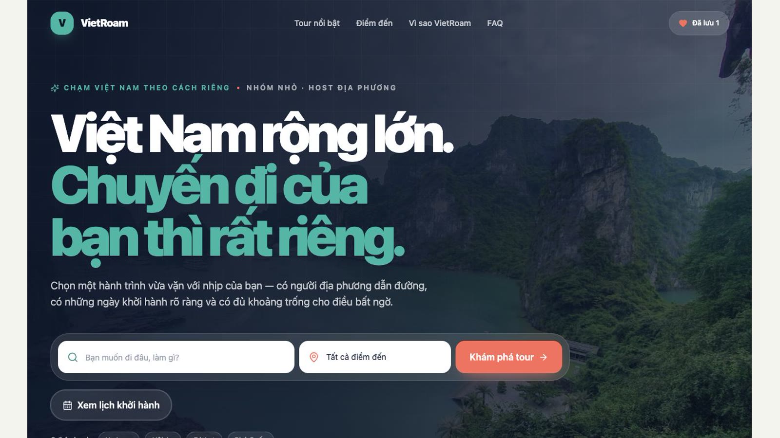 Cách tạo website đặt tour có dữ liệu động bằng LynaX AI: VietRoam
