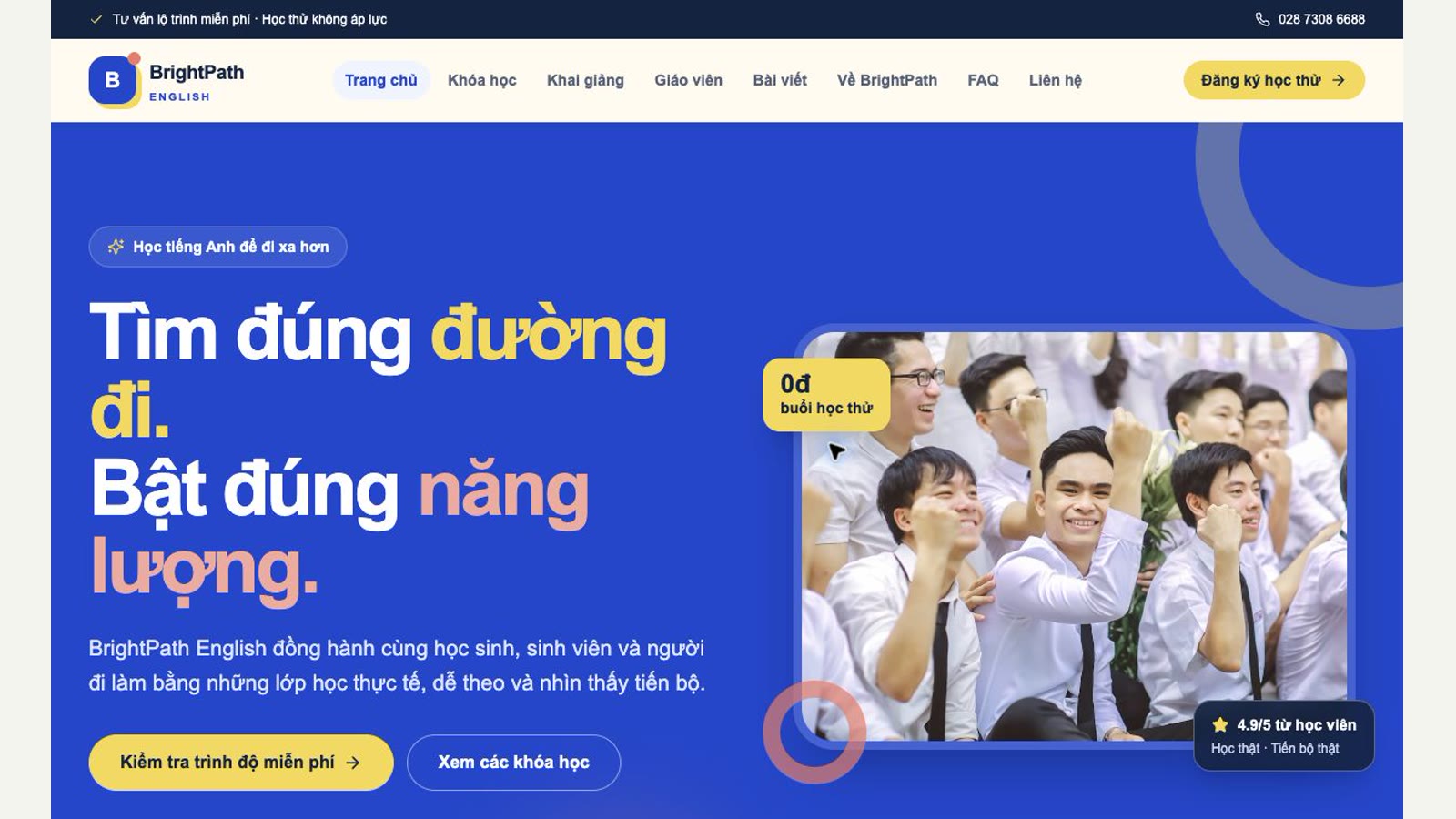 Cách tạo website trung tâm tiếng Anh bằng LynaX AI: BrightPath English